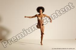 Underwear Gymnastic poses Woman Black Moving poses Slim medium brown Dynamic poses Academic